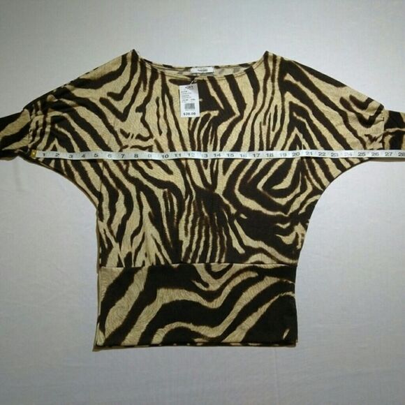 Teenbell Top Brown Tan Tiger Print Stripes - Picture 5 of 8